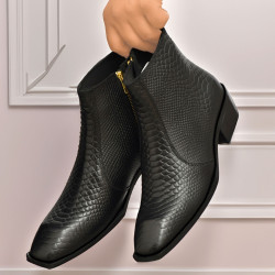 Black Genuine Leather Boot for Mens 