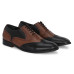 Stylish Touch with Brown Black Leather Mens Brogue Shoe