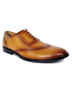 AYDINOVA Elegant Tan Genuine Leather Brogue Shoe 
