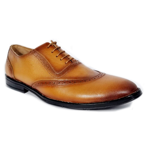 AYDINOVA Elegant Tan Genuine Leather Brogue Shoe 