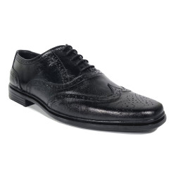 AYDINOVA Black Leather Brogue Shoe