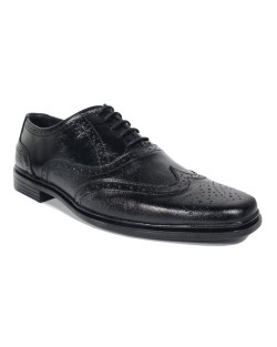 AYDINOVA Black Leather Brogue Shoe