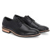 Elegant Black Lace-Up Genuine Leather Derby Shoe