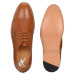 Lace-Up Genuine Leather Derby Shoe in Tan