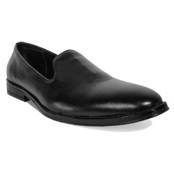 Genuine Leather Derby Slip On Black Shoe for Men