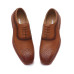 Elegant Lace-Up Tan Genuine Leather Derby Shoe for Men