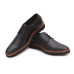 Lace-Up Black Genuine Leather Derby Shoe