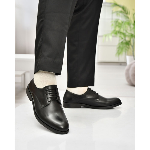 AYDINOVA Genuine Leather Mens Derby Black Shoe