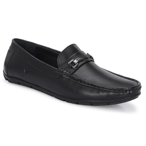 AYDINOVA Genuine Leather Black Loafer Shoe for Men