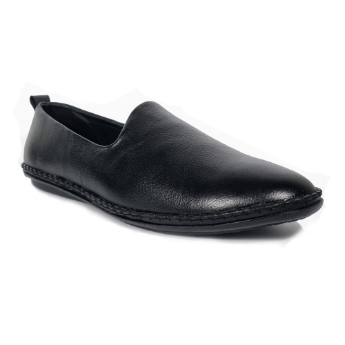 AYDINOVA Black Leather Mojari for Men