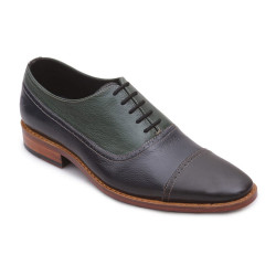 Leather Twin Shade Black Blue Oxford Shoe