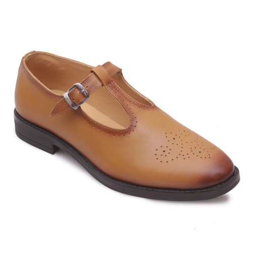 Genuine Leather Brogue Style Sandal for Men in Tan