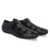 AYDINOVA Black Leather Roman Sandal for Men